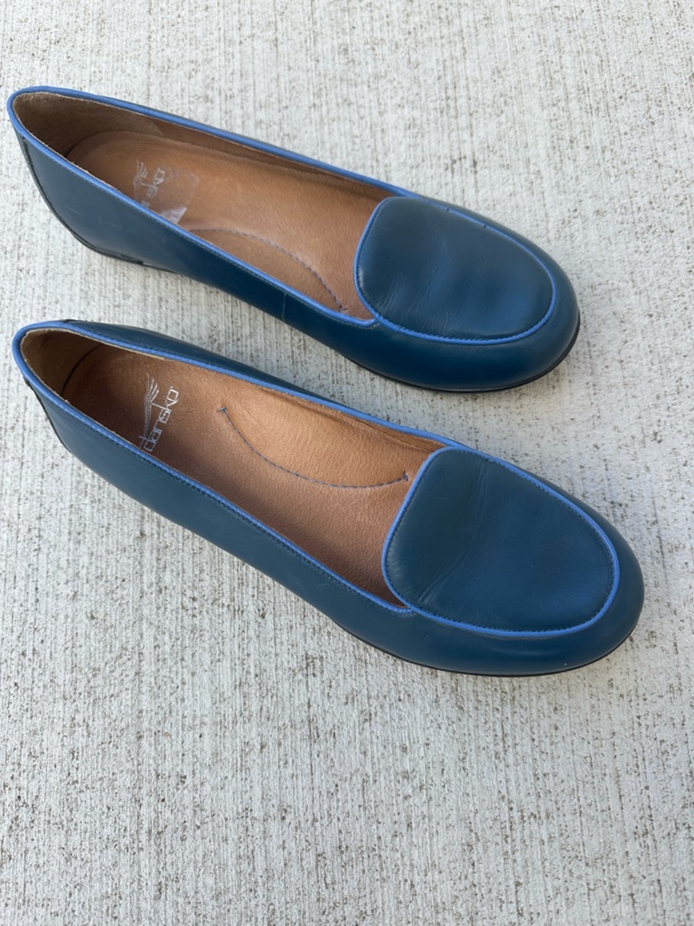 Vintage Dansko Nastacia Napa Blue Leather Loafers Flats Size 39 US Size US 8.5-9